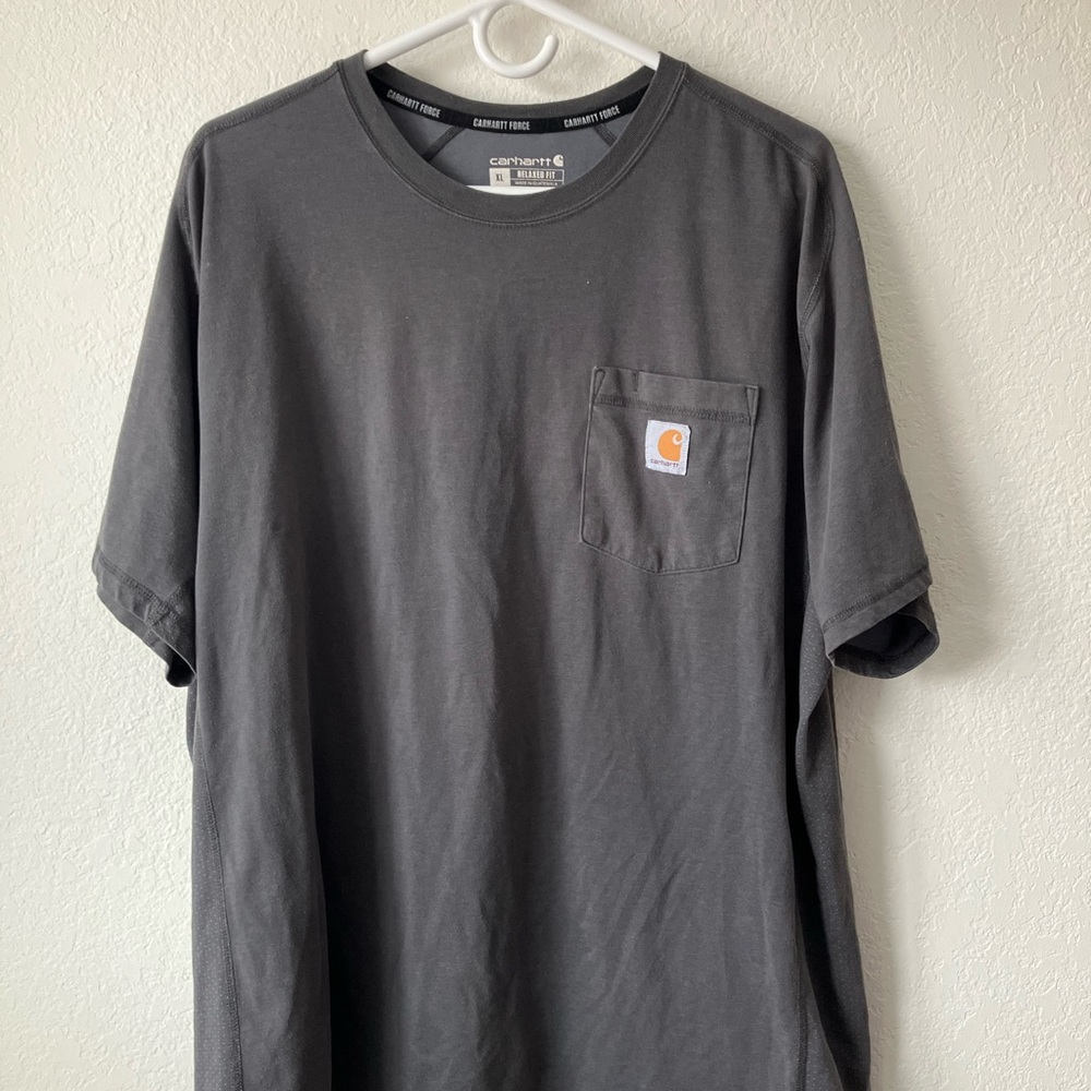 Carhartt Force Mens Size XL Relaxed Fit Pocket T-Shirt Gray Workwear
